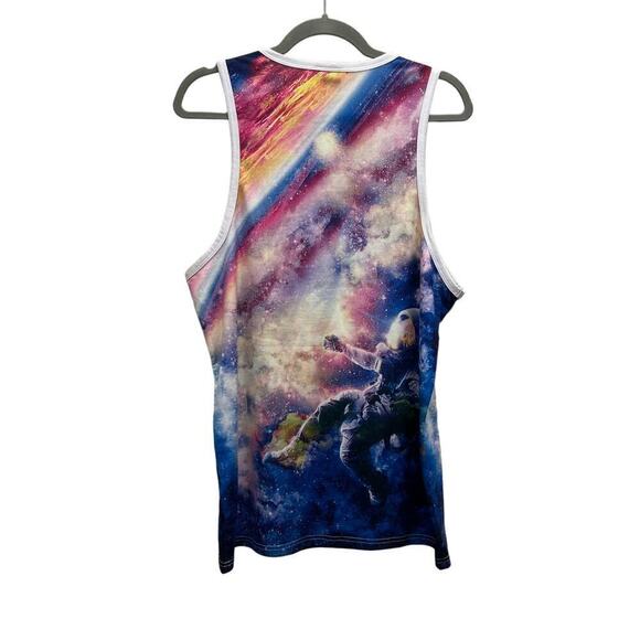 INTO THE AM Shirt Mens Medium Tank Psychedelic Space Astronaut All Over Print - Picture 6 of 7